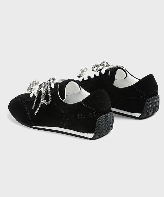 New Black Lace Up Sports Leisure Shoes