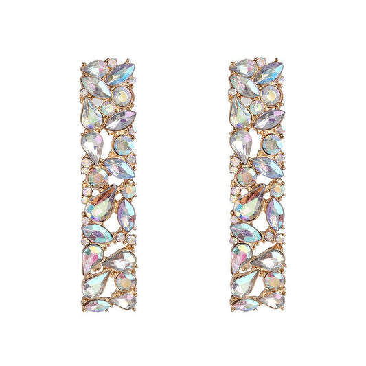 Retro Geometric Rhinestone Earrings