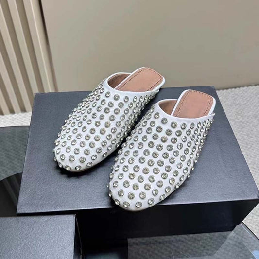 Casual Rhinestone Rivet Wrapped Head Sandals