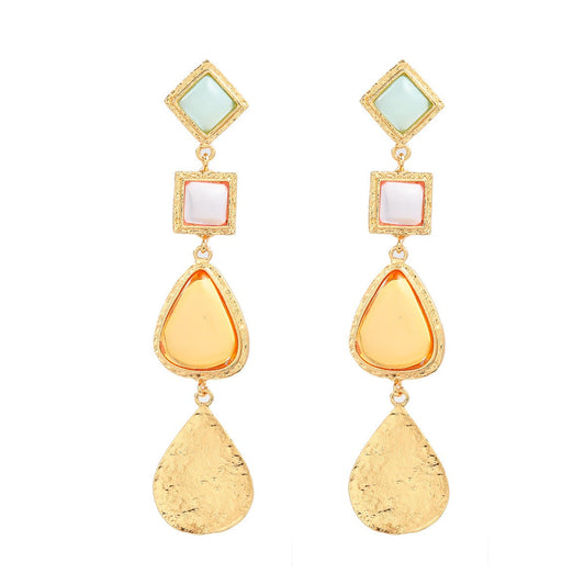 Colorful Acrylic Water Drop Pendant Earrings