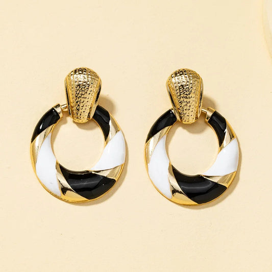 Color Block Geometric Earrings