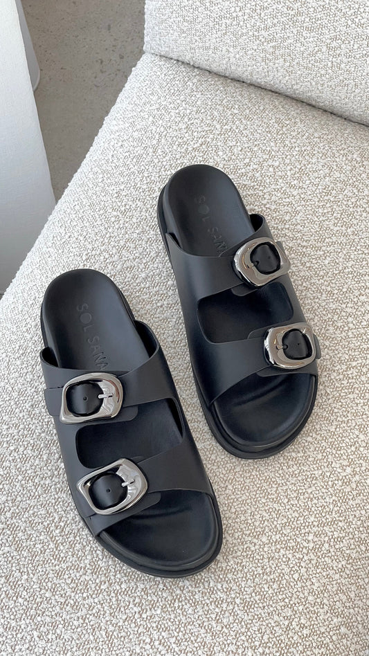 Sol Sana San Jose Footbed - Black / Silver
