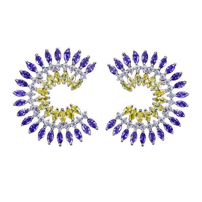 Sparkling Zircon Stud Earrings