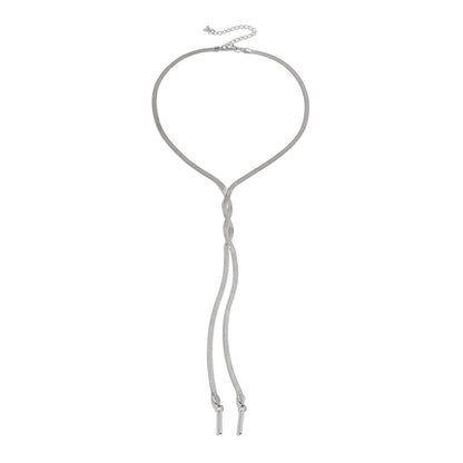 Woven Flat Snake Chain Necklace