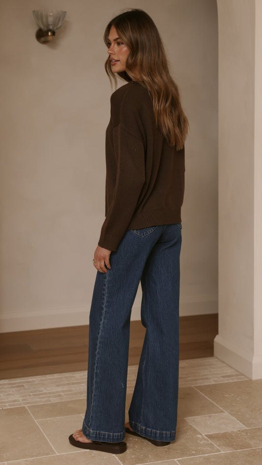 Victoria Long Sleeve Top - Chocolate