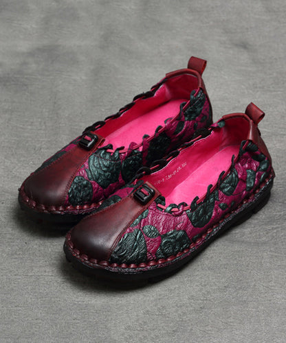 Chocolate Splicing Embossed Flat Feet Shoes For Women