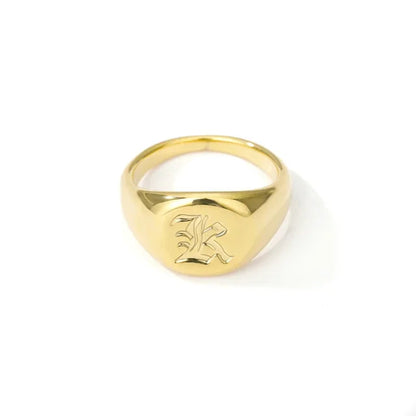 Stainless Steel A-Z Letter Initial Rings