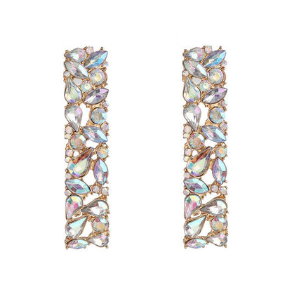 Retro Geometric Rhinestone Earrings