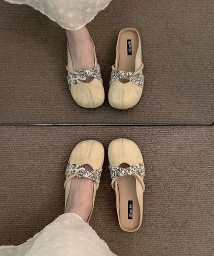 Chic Yellow Suede Boutique Splicing Slide Sandals