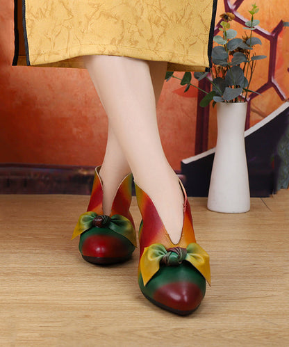 New Soft Flats Colorful Ethnic Style Women Bow Ankle Boots