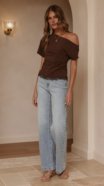 Tallie Lace Top - Chocolate