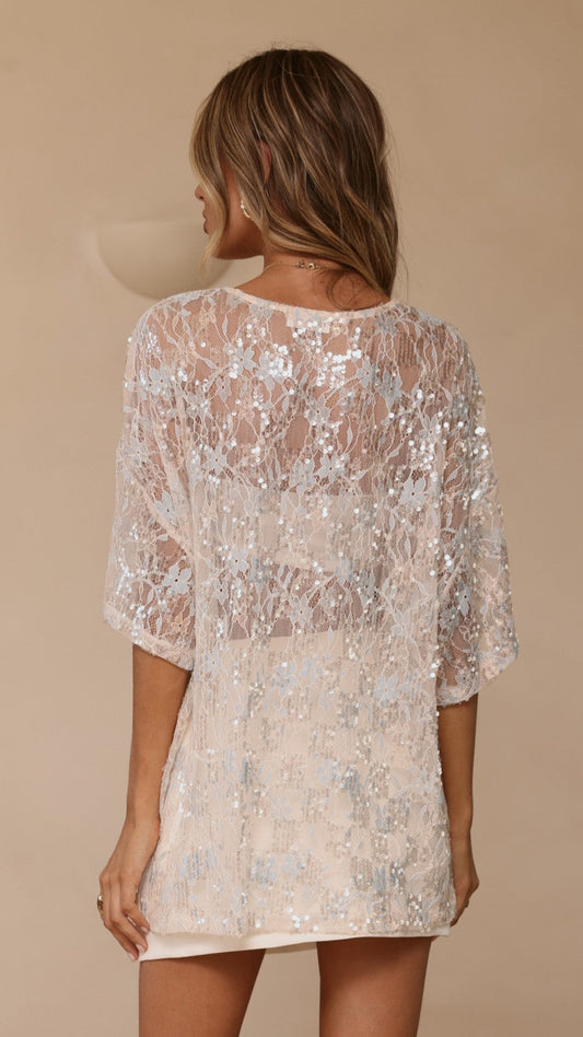 Kaia Sequin Top - Blue