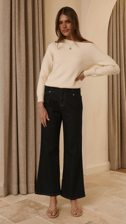 Zayleigh Straight Leg Jeans - Dark Denim