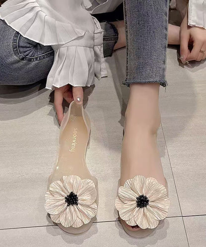 Casual Red Floral Splicing Water Sandals Peep Toe