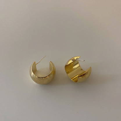 Casual Solid Hoop Retro Earrings