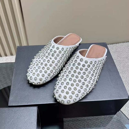 Casual Rhinestone Rivet Wrapped Head Sandals