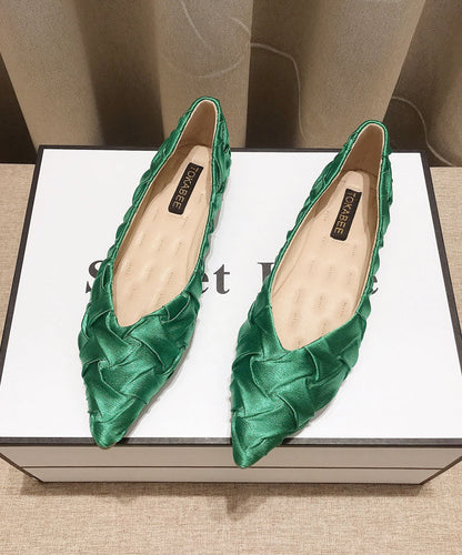 New Green Comfortable Soft Flat Feet Shoes Pointed Toe