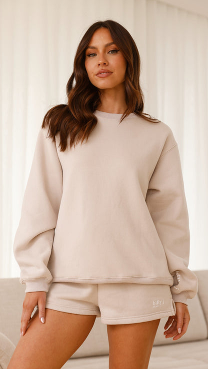 Billy J Crewneck Jumper - Beige