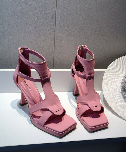 Fashion Black Splicing High Heel Sandals Hollow Out Peep Toe
