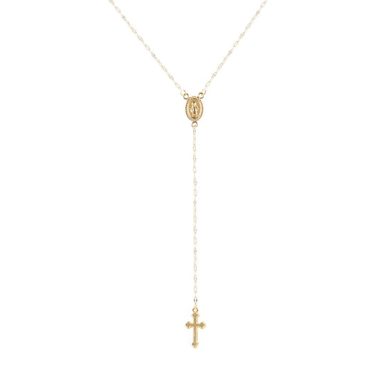 Vintage Christian Cross Religious Rosary Pendant Necklace