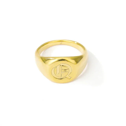 Stainless Steel A-Z Letter Initial Rings