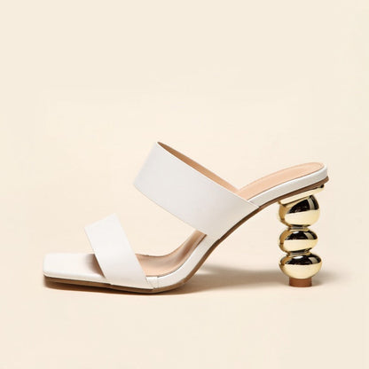 Metallic Bubble Heels Sandals