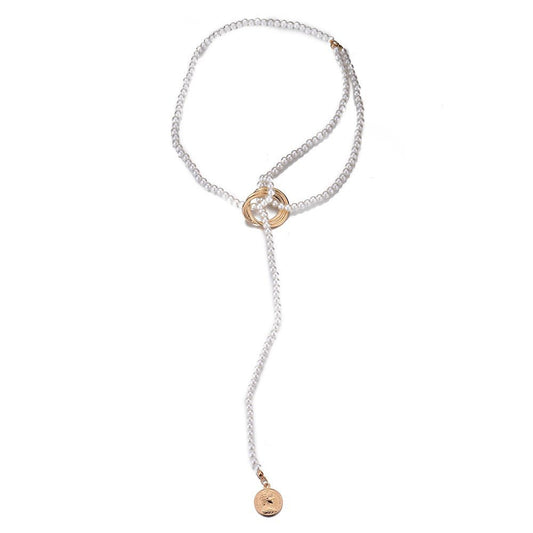 Vintage Long Tassel Pearl Pendant Necklace