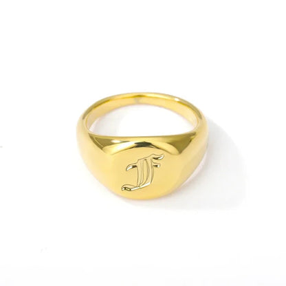 Stainless Steel A-Z Letter Initial Rings