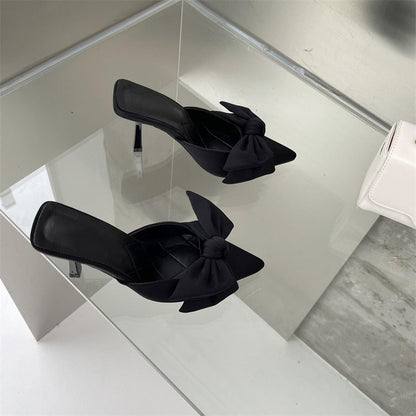 Butterfly Knot Pointed Toe Mules