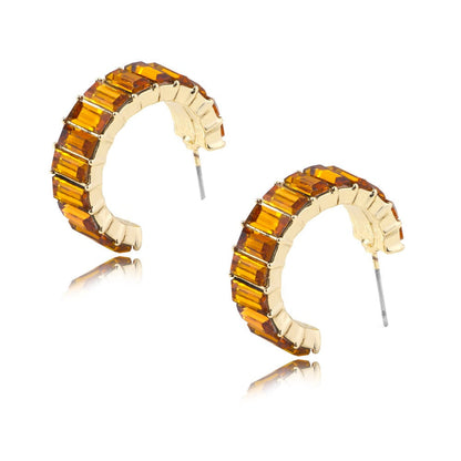 C-Hoop Colored Glass Earrings