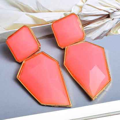 Geometric Shapes Resin Drop Earrings