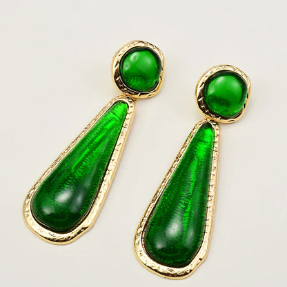 Geometric Water Drop Resin Earrings