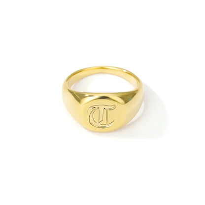 Stainless Steel A-Z Letter Initial Rings