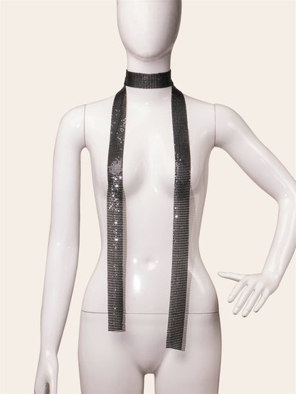 Metal Sequin Choker Necklace