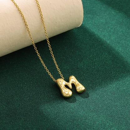 Bubble 26 English Letter Pendant Necklace