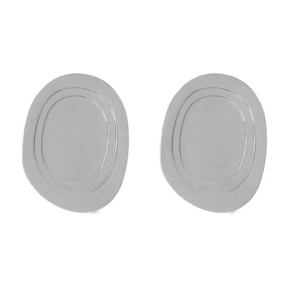 Oversized Oval Electroplated Stud Earrings