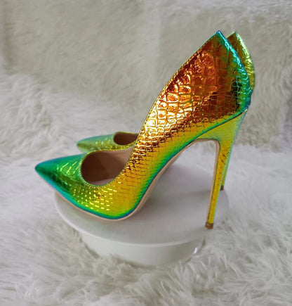 Iridescent Snake Pattern Stilettos