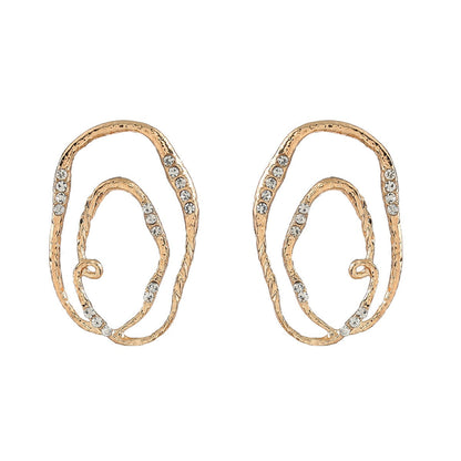 Alloy Multi-Layer Elliptical Exaggerated Earrings