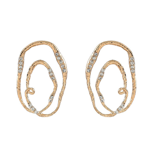 Alloy Multi-Layer Elliptical Exaggerated Earrings