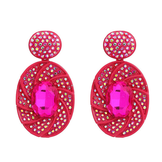 Spiral Light Rhinestone Earrings