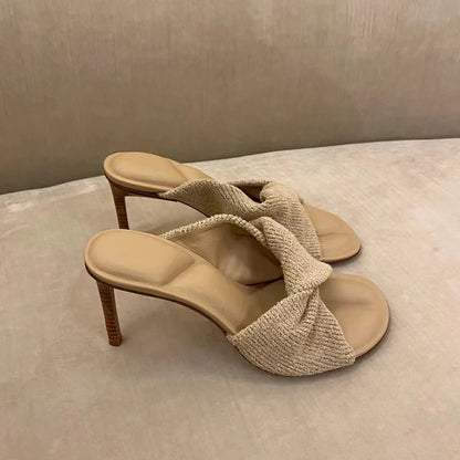 Cross Knot Stiletto Sandals