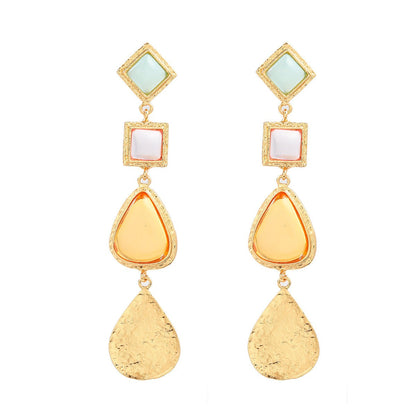 Colorful Acrylic Water Drop Pendant Earrings