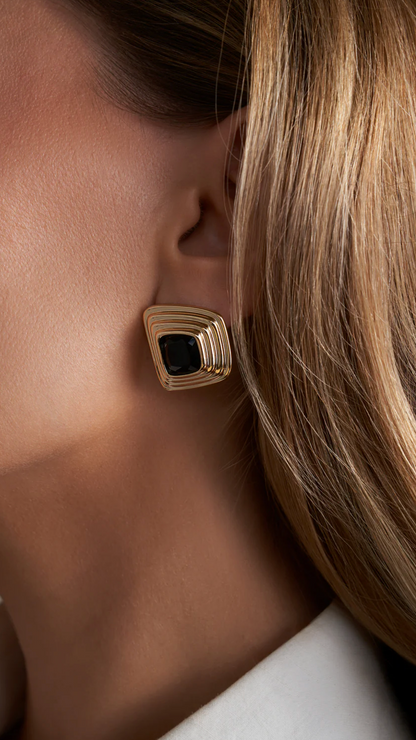 Bronnie Earrings - Gold / Black