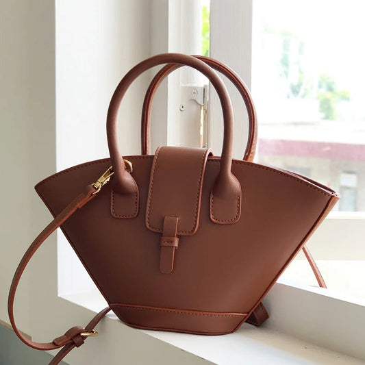 Vintage Faux Leather Shell Bag