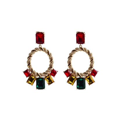Pre Order:  Bejeweled Twisted Loops Drop Earrings