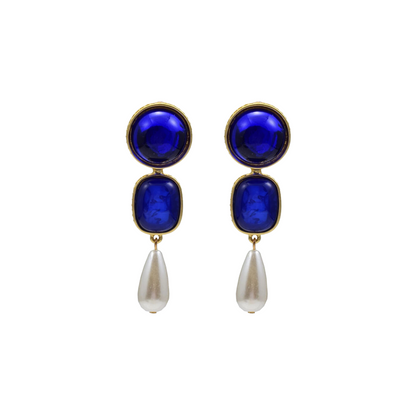 Colored Resin Faux Pearl Earrings