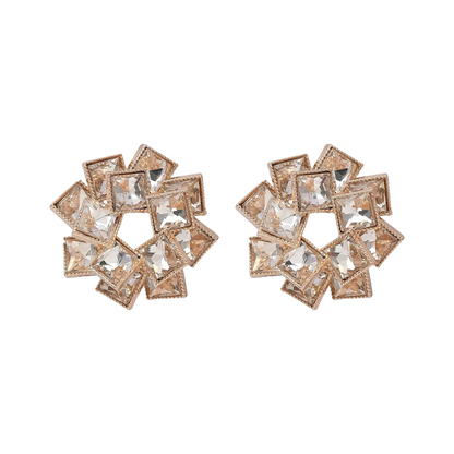 Geometric Floral Stud Earrings