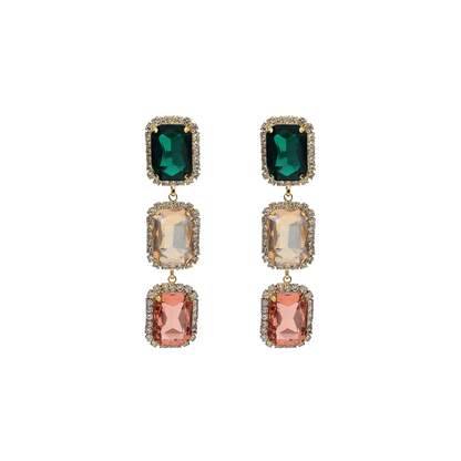 Geometric Gemstones Dangle Earrings