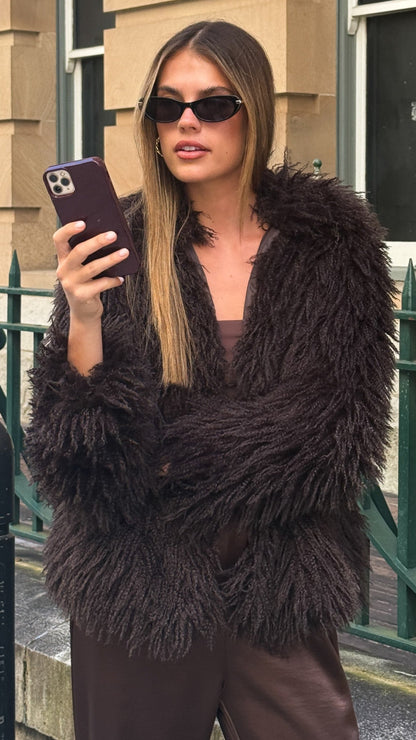 Chantelle Fur Jacket - Chocolate