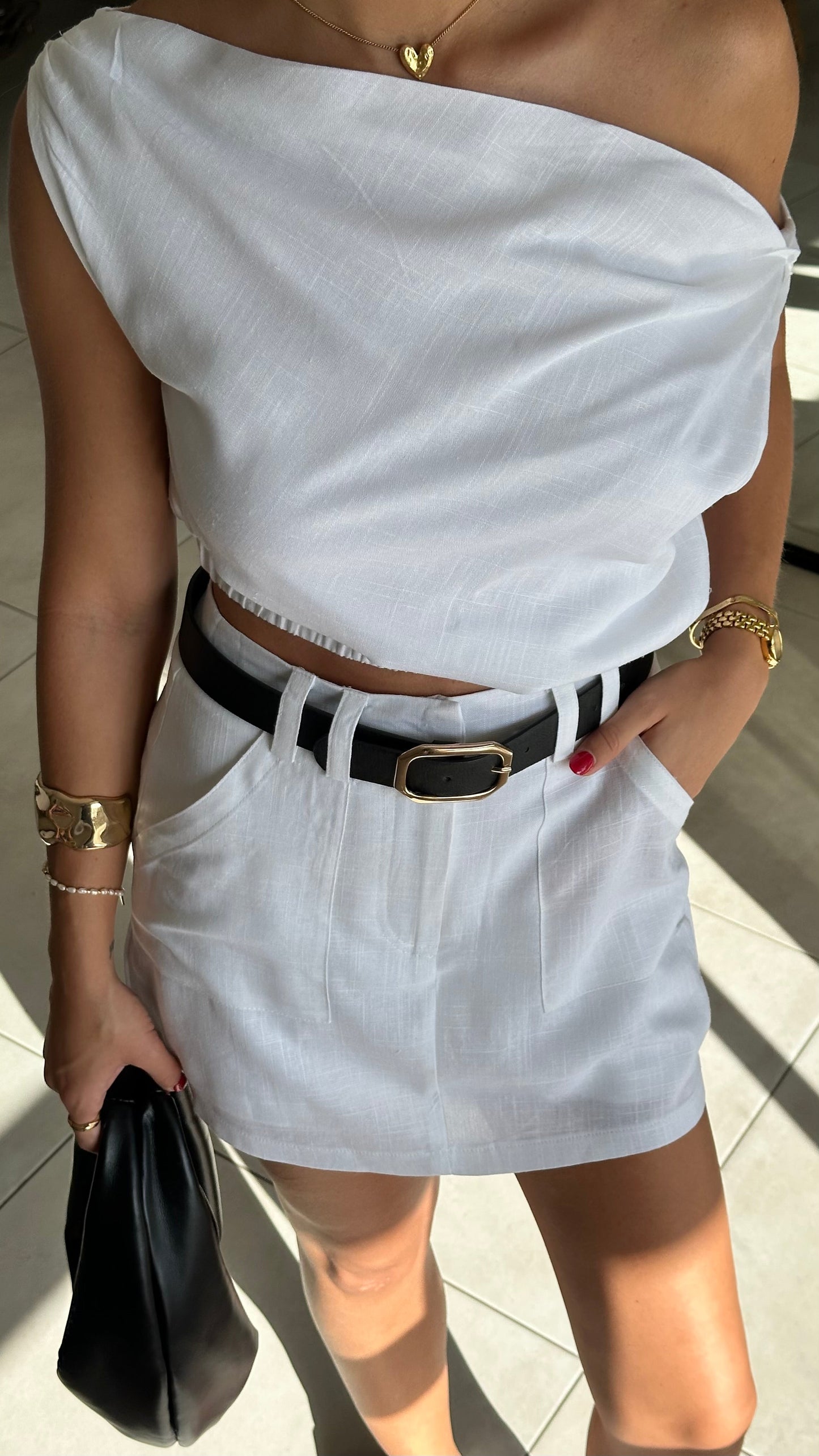 Charla Mini Skort - White